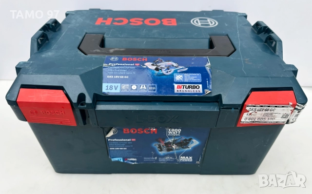 BOSCH GKS 18V-68 GC - Безчетков циркуляр 2x18V 5.5Ah като нов!, снимка 14 - Триони и циркуляри - 52888361