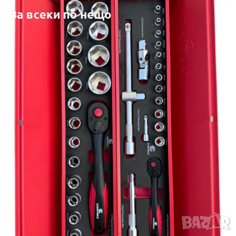 Сгъваем метален куфар с инструменти 86 части EverForce, снимка 4 - Куфари с инструменти - 50327303