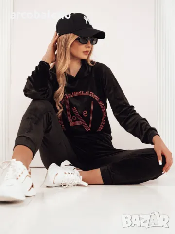 Дамски кадифен комплект от две части VIP PRIVATE, 5цвята , снимка 2 - Комплекти - 47405041