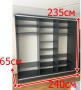 3009 трикрилен MDF МДФ гардероб 240/235см цена 2 000 лв или  1022.58евро   -235см висок, 240см широк, снимка 2