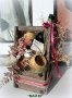 Подарък в дървено сандъче в опушено розово, снимка 2