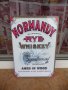 Метална табела уиски Normandy Rye whiskey бяла алкохол