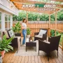Луксозен Сет Градински Мебели – 2 кресла, диван и маса – Ратанов Комплект Kraftworld Garden, снимка 3
