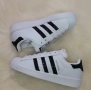 Adidas Superstar Бели с Бляскави Черни Ленти, снимка 2