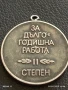 Медал от соца ЗА ДЪЛГОГОДИШНА РАБОТА ВТОРА СТЕПЕН за КОЛЕКЦИЯ 42595, снимка 4