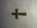 Стар бронзов кръст с емайл, снимка 4