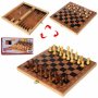 Промо! Дървен комплект 3в1 шах , табла и дама, снимка 1 - Шах и табла - 28055405