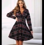 Ново🤶🤶🎅 ❤️Уникална рокля в черно-Каре, разкроен модел в долната част❤️🌲🌲🤶🎅 XS S M L , снимка 1