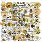 50 бр Пчела Пчели самозалепващи лепенки стикери за украса декор ръчна изработка, снимка 2