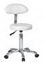 Козметичен/фризьорски стол - *табуретка с облегалка Fast+ 55/74 см - бяла/черна, снимка 1
