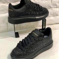 Черни брокатени кецове  Alexander McQueen  код Br234, снимка 1 - Кецове - 40035715