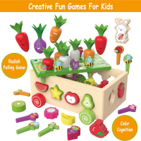 Монтесори Дървена образователна играчка кола овощна градина за малки деца, снимка 4 - Образователни игри - 44866304