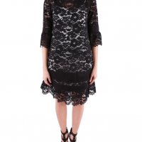 НОВА! Twinset Lace Black Dress Luxury Exclusive Collection Дамска Дантелена Рокля Размер 38, снимка 1 - Рокли - 32885010