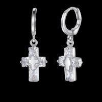 Outlet Sale Сребърни висящи кръстове"Faith",white/нови, снимка 1 - Колиета, медальони, синджири - 44010047