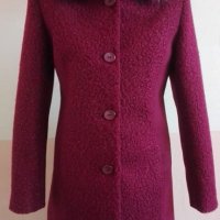 Изисканост и грация с класическо  палто в бордо и червено, снимка 2 - Палта, манта - 27792315