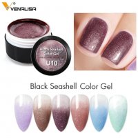 Venalisa Uv&Led Black Seashell gel / гел черна мида, снимка 1 - Продукти за маникюр - 28706378