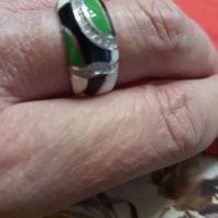  Намалявям  пръстен с пъстър емайл, снимка 6 - Пръстени - 32563540