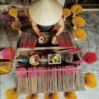 Два модела ръчно изработени Виетнамски шапки, Палмови листа и бамбук, снимка 11 - Шапки - 36452773