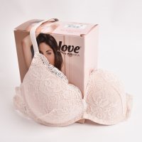 Love&bra 75B,80B италиански черни,праскова повдигащи сутиени +1РАЗМЕР вградени подплънки, снимка 2 - Бельо - 6445304