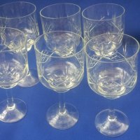 Кристали чаши за алкохол, високо столче, гравюра 6 бр, снимка 1 - Чаши - 39058358