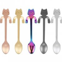 Лъжица за кафе цвят 🌈 и елементи на котенце, снимка 2 - Прибори за хранене, готвене и сервиране - 28007613