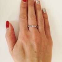 Сребърен пръстен - халка с цветни цирконий . Сребро проба 925 ., снимка 3 - Пръстени - 38994564