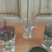 Стъклени чаши чашки цветно стъкло, снимка 5 - Сервизи - 36770389