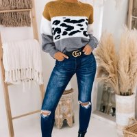 Дамски пуловер с леопардов принт, снимка 8 - Блузи с дълъг ръкав и пуловери - 39697536