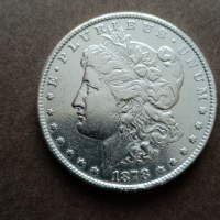 1 Морган долар 1878 г сребро, снимка 1 - Нумизматика и бонистика - 44866256