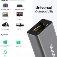 USB 3.0 към Gigabit Ethernet RJ45 Мрежов USB адаптер 10/100/1000Mbps , снимка 2 - Мрежови адаптери - 33358201