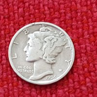 Сребърна монета дайм 1936, снимка 2 - Нумизматика и бонистика - 44129860