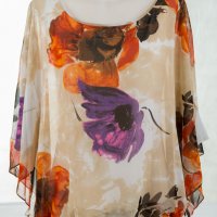 Ефирна лятна цветна дамска блуза марка RVL от L до 2XL, снимка 1 - Корсети, бюстиета, топове - 29018932