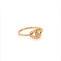Златен дамски пръстен 1,29гр. размер:55 14кр. проба:585 модел:14244-3, снимка 3 - Пръстени - 39855058