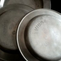 Викториански метални чинии -Zinn, снимка 7 - Антикварни и старинни предмети - 37303835