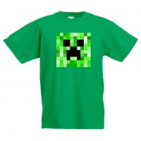 Детска тениска майнкрафт Minecraft Creeper Face 02, снимка 2 - Детски тениски и потници - 32939111