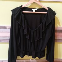 Официална черна блуза, снимка 1 - Блузи с дълъг ръкав и пуловери - 37551910
