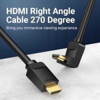 Vention Кабел HDMI Right Angle 270 v2.0 M/M 4K/60Hz Gold 1.5M AAQBG, снимка 8 - Кабели и адаптери - 43416531