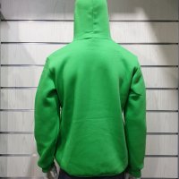 Нов мъжки зелен суичър с качулка и джобчета, снимка 3 - Суичъри - 34734168