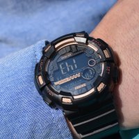 Мъжки часовник DUAL TIME, електронен, черен, снимка 1 - Мъжки - 28670237