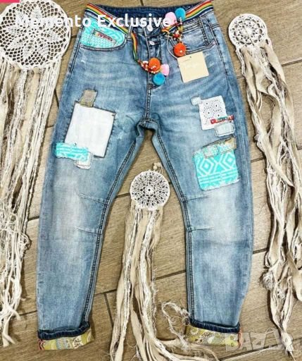 РАЗПРОДАЖБА!!!Дънки "Jean's Star" с шарени помпони.ТОТАЛЕН ХИТ!!Made in Italy!, снимка 1