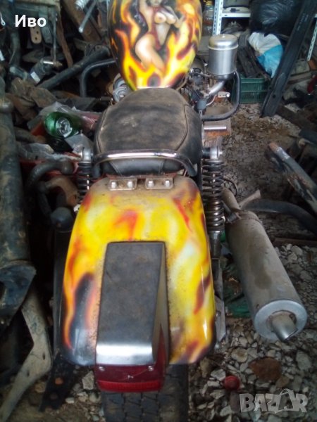 Bober,ГДР/2Такт,Самоделен Мотоциклет Чопър 1000сс,3 Цилиндров,2 Тактов с кардан и заден ход., снимка 1