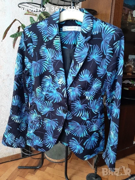 Дамско  сако на красиви цетя  от памучна материя, снимка 1