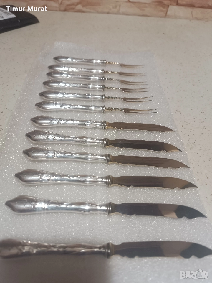 предлагам посребрени прибори 12бр. 100лв, снимка 1