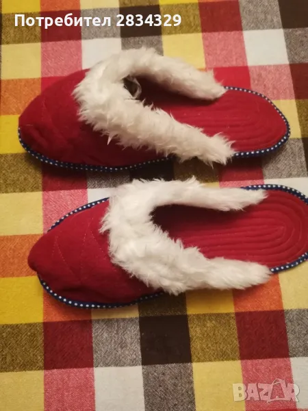 Домашни, топли чехли, нови, ръчна изработка - 5 лв/чифта , снимка 1