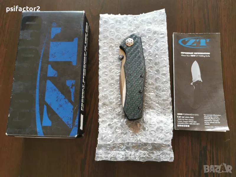 Колекционерски нож ZT 0850 CPM 20CV Carbon Fiber Blue , снимка 1