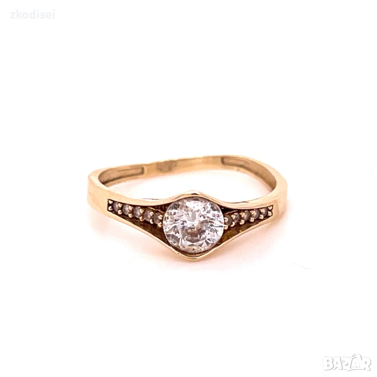 Златен дамски пръстен 1,80гр. размер:54 14кр. проба:585 модел:36357-1, снимка 1