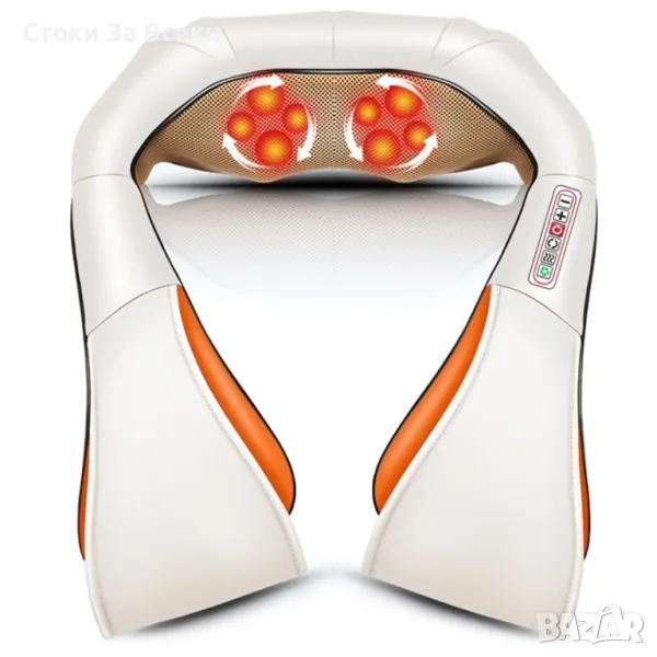 Шиацу 4D масажор за врат гръб плешки и рамене с функция затопляне, снимка 1