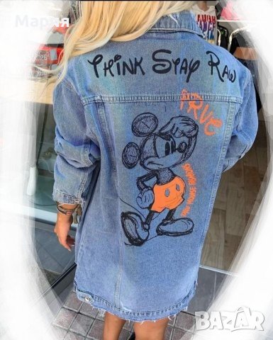 Дълго дънково яке с Mickey Mouse, снимка 1