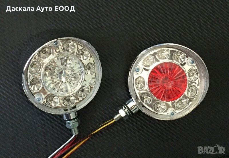 ЛЕД LED габарити за огледало , ОБЕЦИ 12-24V за камион червено-бяло , снимка 1