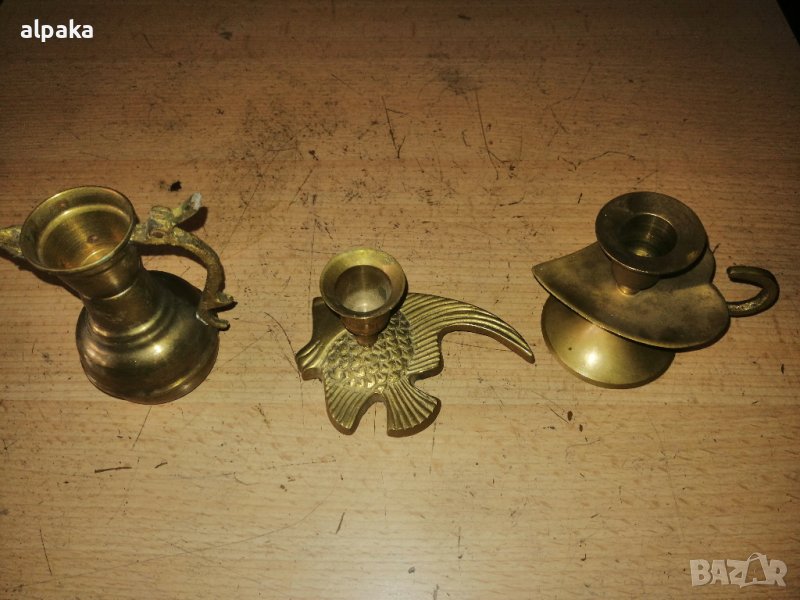 Орнаментни месингови свещници  20лв/брой, снимка 1